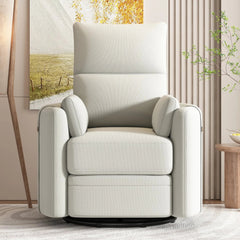 Bellemave® Upholstered Swivel Recliner with Two Removable Pillows - Bellemave