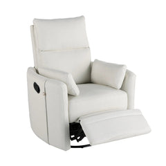 Bellemave® Upholstered Swivel Recliner with Two Removable Pillows - Bellemave