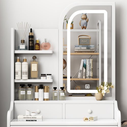 Bellemave® Vanity Mirror with Lights and Table Set with 3 Color Lighting Brightness Adjustable, 3 Drawers - Bellemave