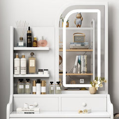 Bellemave® Vanity Mirror with Lights and Table Set with 3 Color Lighting Brightness Adjustable, 3 Drawers - Bellemave