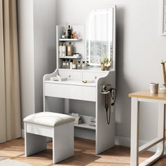 Bellemave® Vanity Mirror with Lights and Table Set with 3 Color Lighting Brightness Adjustable, 3 Drawers - Bellemave