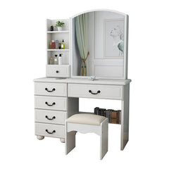 Bellemave® Vanity Mirror with Lights and Table Set with 3 Color Lighting Brightness Adjustable, 6 Drawers - Bellemave
