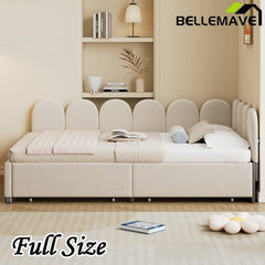 Bellemave® Velvet Upholstered Daybed with 2 Drawers and Soft Fabric Headboard - Bellemave