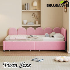 Bellemave® Velvet Upholstered Daybed with 2 Drawers and Soft Fabric Headboard - Bellemave