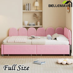Bellemave® Velvet Upholstered Daybed with 2 Drawers and Soft Fabric Headboard - Bellemave