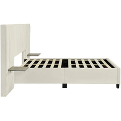 Bellemave® Velvet Upholstered Platform Bed with Big Headboard - Bellemave