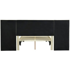 Bellemave® Velvet Upholstered Platform Bed with Big Headboard - Bellemave
