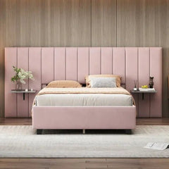 Bellemave® Velvet Upholstered Platform Bed with Big Headboard - Bellemave