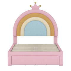 Bellemave® Velvet Upholstered Rainbow Platform Bed with Storage Drawer - Bellemave