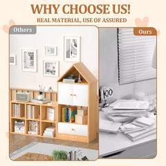 Bellemave® Versatile Children's Bookshelf with House - Shaped Design, Adjustable Placement - Bellemave