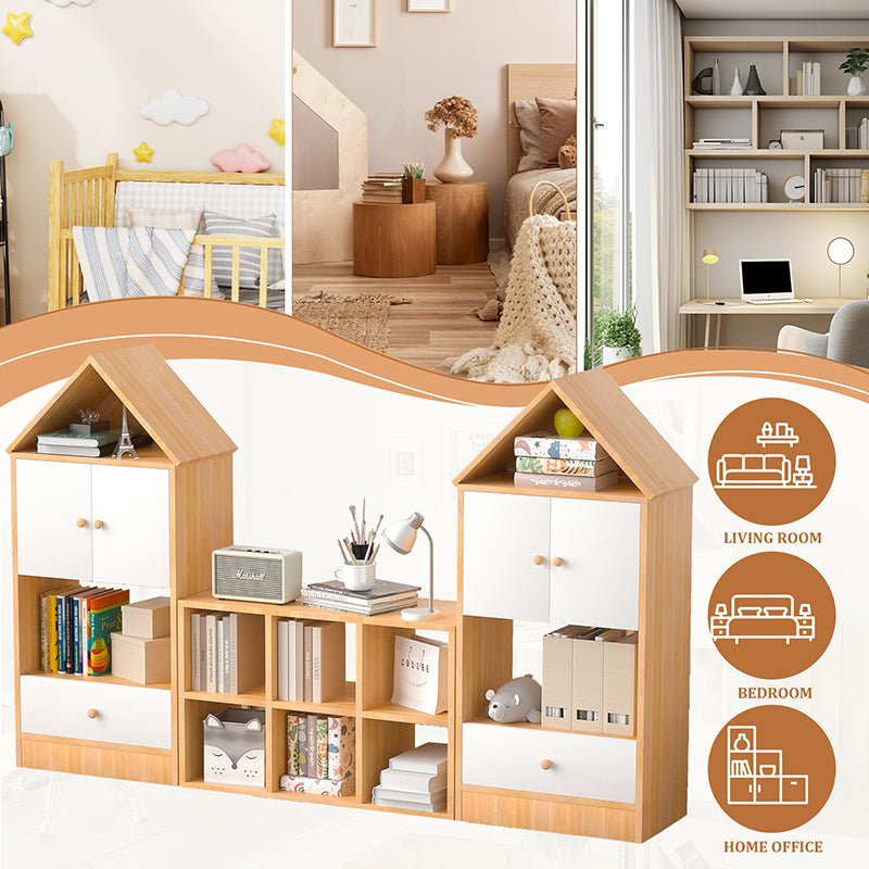 Bellemave® Versatile Children's Bookshelf with House - Shaped Design, Adjustable Placement - Bellemave