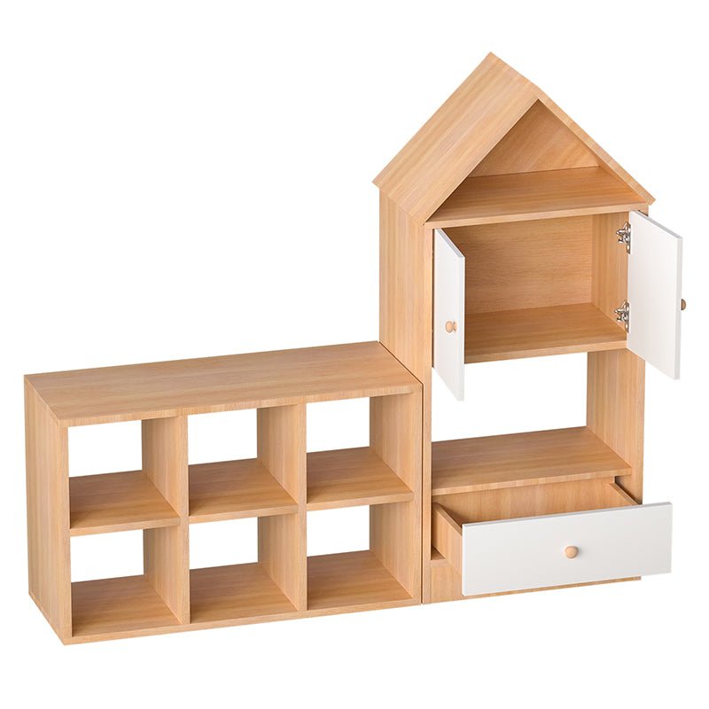 Bellemave® Versatile Children's Bookshelf with House - Shaped Design, Adjustable Placement - Bellemave