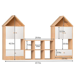 Bellemave® Versatile Children's Bookshelf with House - Shaped Design, Adjustable Placement - Bellemave