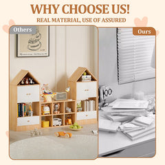Bellemave® Versatile Children's Bookshelf with House - Shaped Design, Adjustable Placement - Bellemave