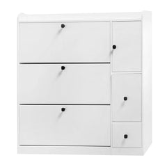 Bellemave® Versatile Shoe Cabinet with 3 Flip Drawers and Pull - down Seat - Bellemave