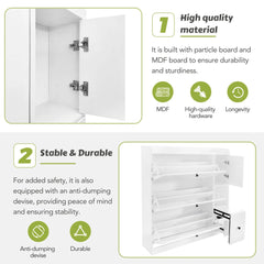 Bellemave® Versatile Shoe Cabinet with 3 Flip Drawers and Pull - down Seat - Bellemave