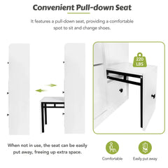 Bellemave® Versatile Shoe Cabinet with 3 Flip Drawers and Pull - down Seat - Bellemave