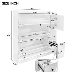 Bellemave® Versatile Shoe Cabinet with 3 Flip Drawers and Pull - down Seat - Bellemave