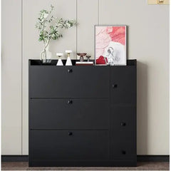 Bellemave® Versatile Shoe Cabinet with 3 Flip Drawers and Pull - down Seat - Bellemave