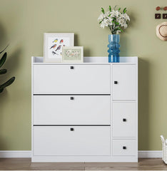 Bellemave® Versatile Shoe Cabinet with 3 Flip Drawers and Pull - down Seat - Bellemave