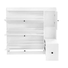 Bellemave® Versatile Shoe Cabinet with 3 Flip Drawers and Pull - down Seat - Bellemave