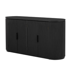 Bellemave® Vertical Striped Door Storage Cabinet with Metal Handles - Bellemave