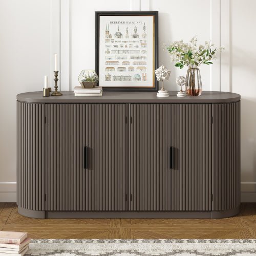 Bellemave® Vertical Striped Door Storage Cabinet with Metal Handles - Bellemave