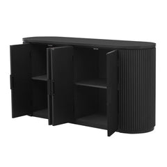 Bellemave® Vertical Striped Door Storage Cabinet with Metal Handles - Bellemave
