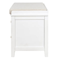Bellemave® Vintage Shoe Bench with Storage and Cushion, 2 Drawers and 2 Rattan Door - Bellemave