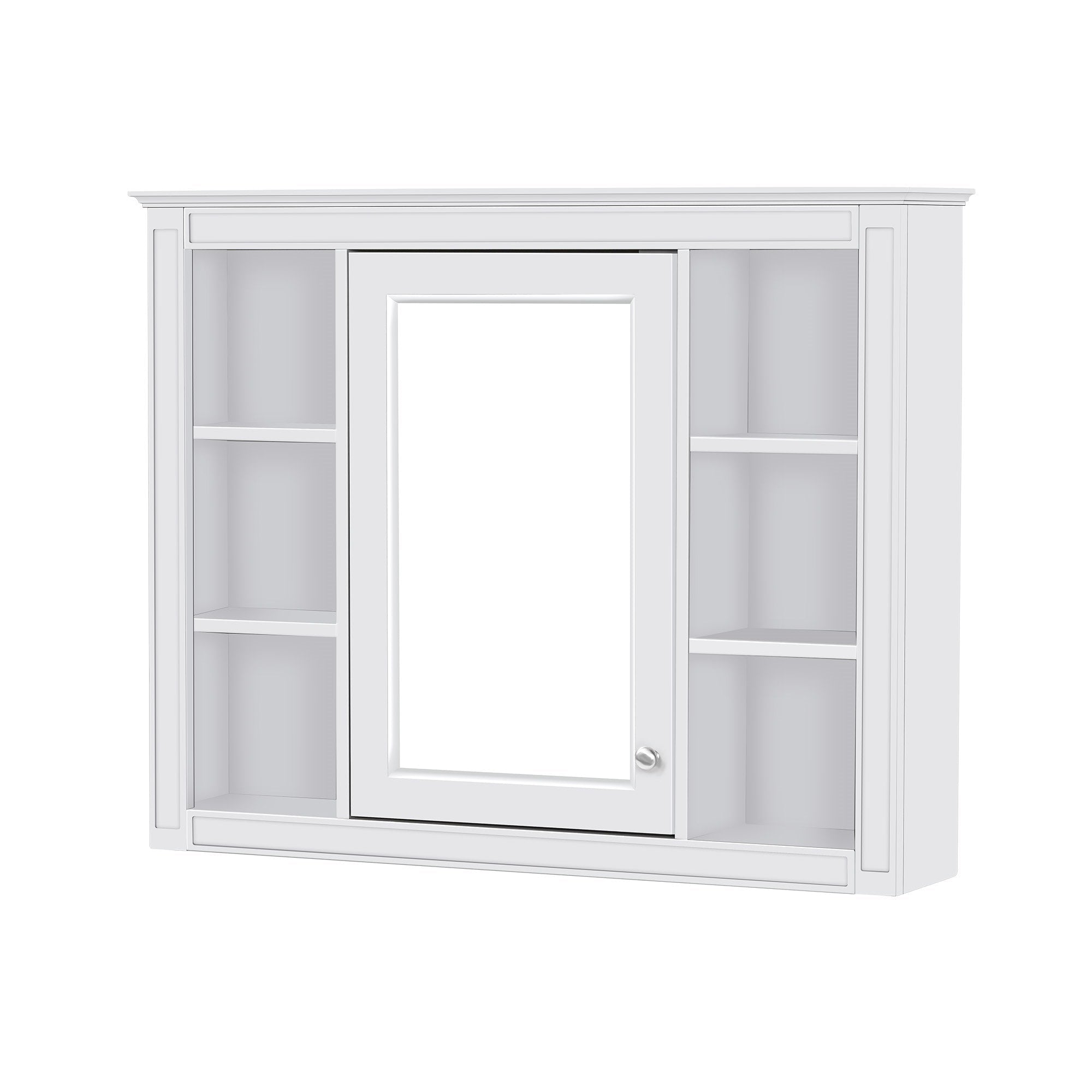 Bellemave® Wall Mounted Medicine Cabinet with Mirror Door & 6 Adjustable Shelves, 35"W x 27.5"H – Bathroom Storage Cabinet - Bellemave