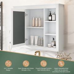 Bellemave® Wall Mounted Medicine Cabinet with Mirror Door & 6 Adjustable Shelves, 35"W x 27.5"H – Bathroom Storage Cabinet - Bellemave