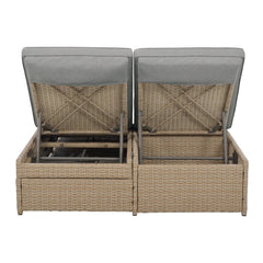 Bellemave® Wicker Rattan Patio Reclining Chairs with Adjustable Backrest and Seat - Bellemave
