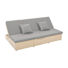 Bellemave® Wicker Rattan Patio Reclining Chairs with Adjustable Backrest and Seat - Bellemave