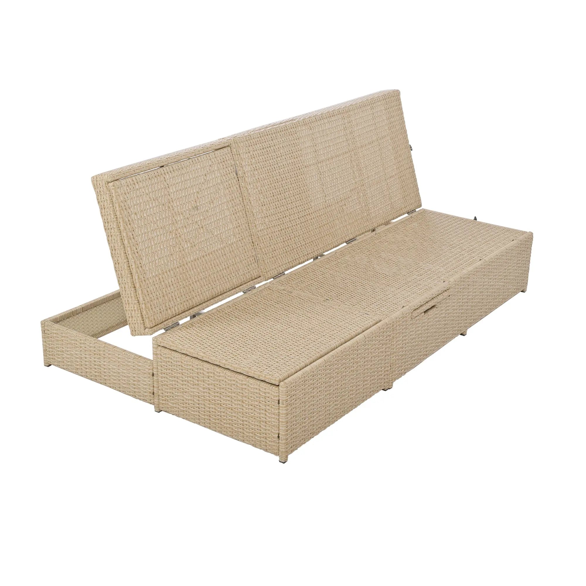 Bellemave® Wicker Rattan Patio Reclining Chairs with Adjustable Backrest and Seat - Bellemave