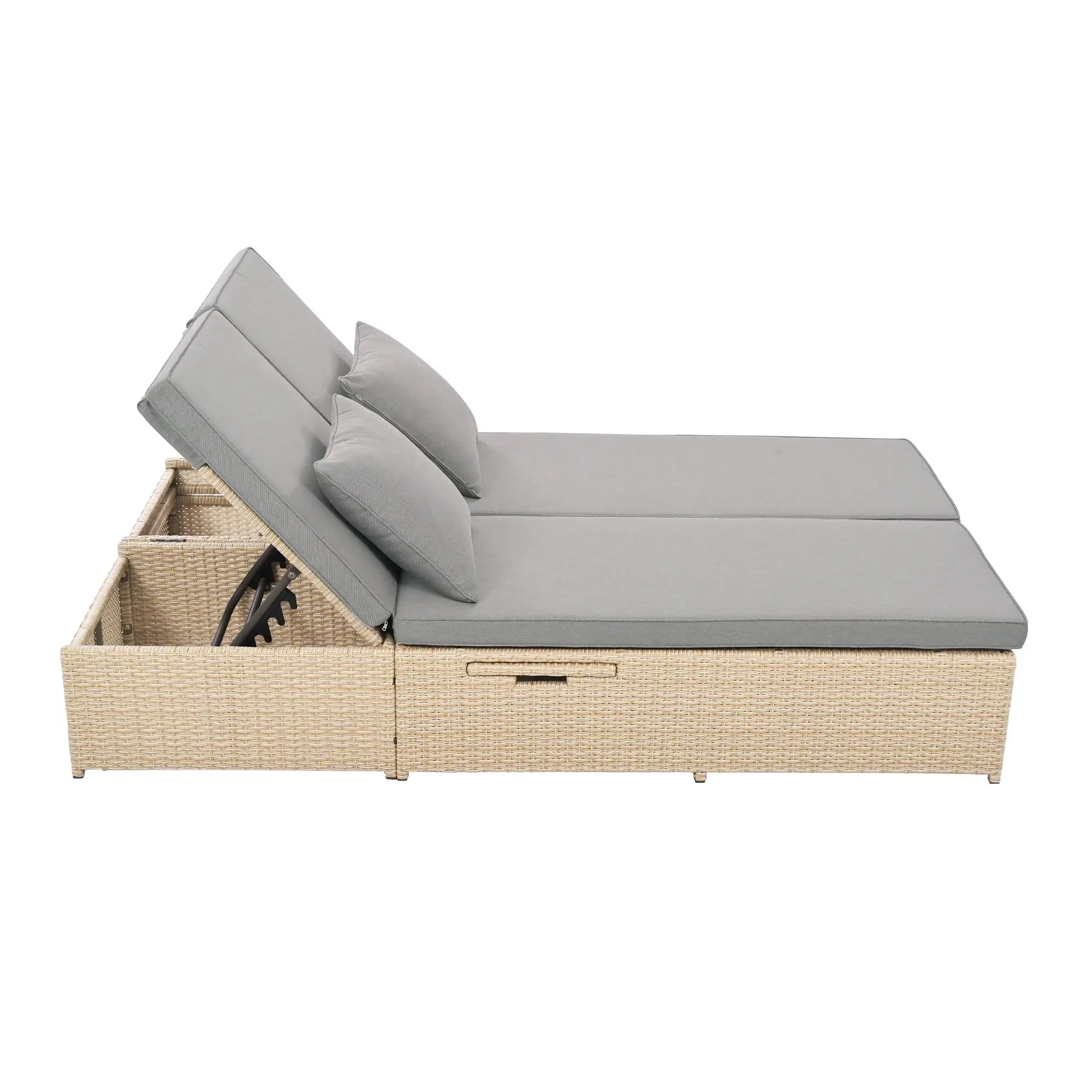Bellemave® Wicker Rattan Patio Reclining Chairs with Adjustable Backrest and Seat - Bellemave