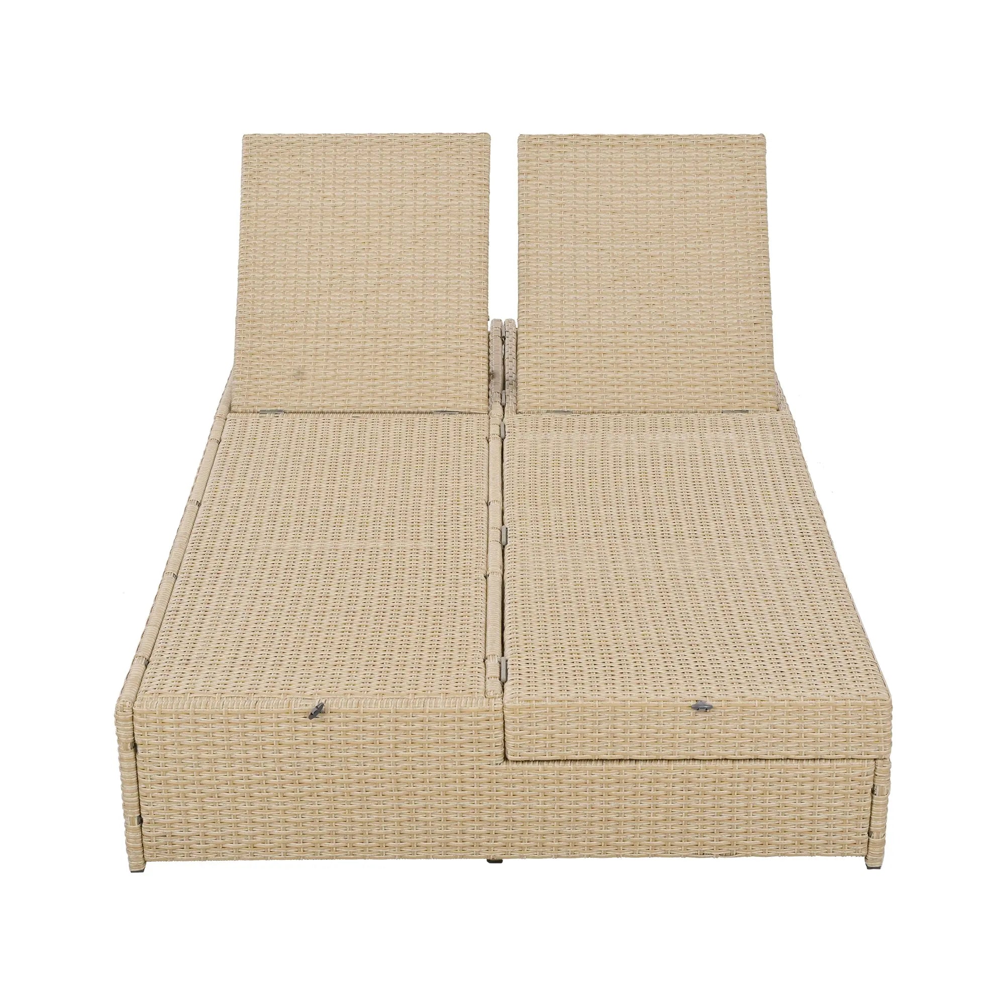 Bellemave® Wicker Rattan Patio Reclining Chairs with Adjustable Backrest and Seat - Bellemave