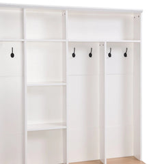 Bellemave® Wide Design Hall Tree with Storage Bench, Cube Storage,Shelves, 8 Hooks - Bellemave