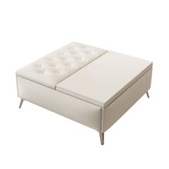 Bellemave® Wide Square Upholstered Storage Benches Coffee Table with Lift Top - Bellemave