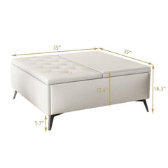 Bellemave® Wide Square Upholstered Storage Benches Coffee Table with Lift Top - Bellemave