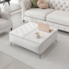 Bellemave® Wide Square Upholstered Storage Benches Coffee Table with Lift Top - Bellemave