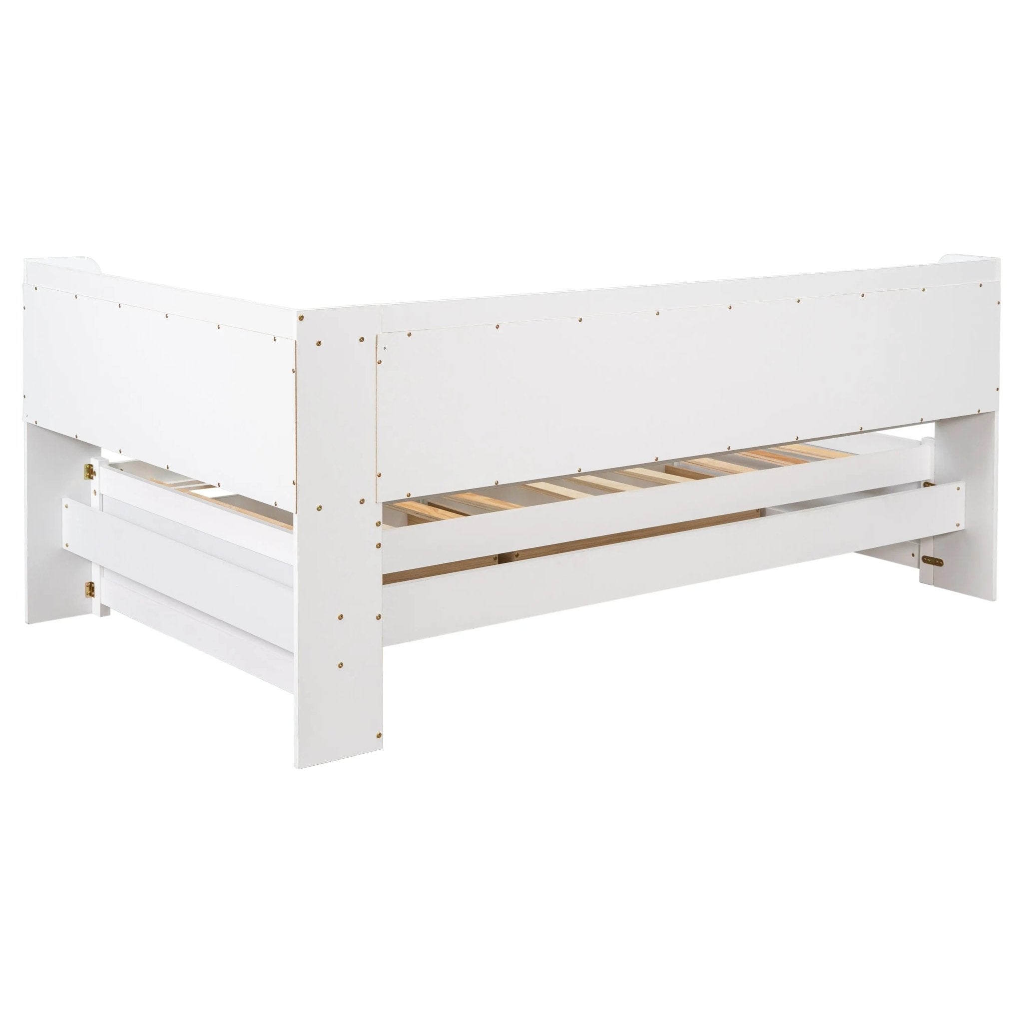 Bellemave® Wood Daybed with L - shaped Bookcases and Drawers - Bellemave