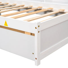 Bellemave® Wood Daybed with Side Bookcase and 2 Drawers - Bellemave
