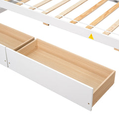 Bellemave® Wood Daybed with Side Bookcase and 2 Drawers - Bellemave