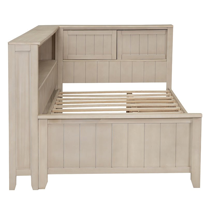 Bellemave® Wood Daybed with Storage Shelves and 3 Drawers - Bellemave