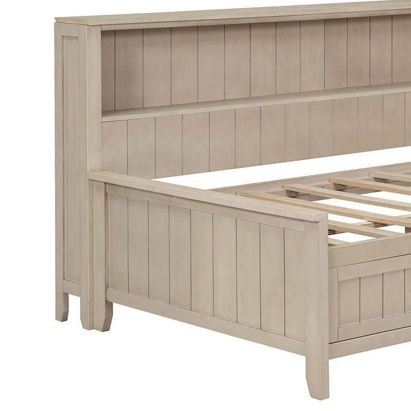 Bellemave® Wood Daybed with Storage Shelves and 3 Drawers - Bellemave