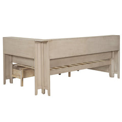 Bellemave® Wood Daybed with Storage Shelves and 3 Drawers - Bellemave