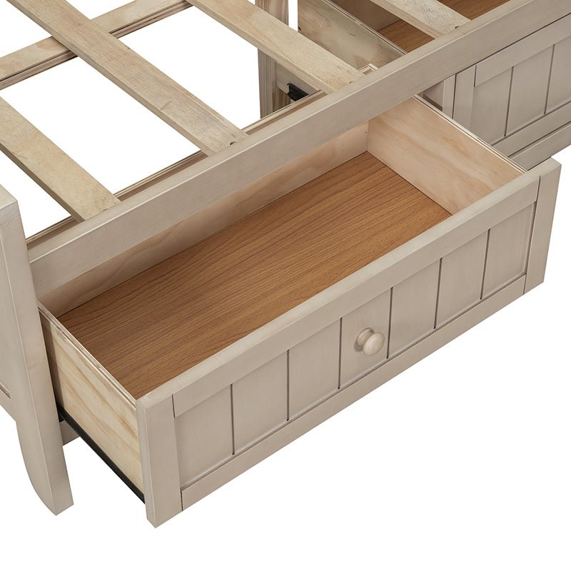Bellemave® Wood Daybed with Storage Shelves and 3 Drawers - Bellemave