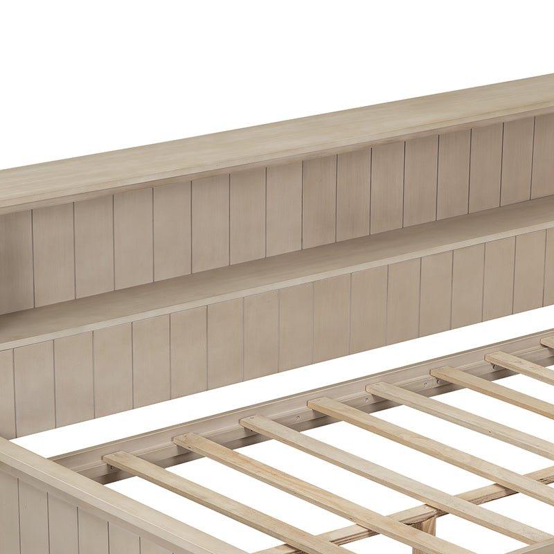 Bellemave® Wood Daybed with Storage Shelves and 3 Drawers - Bellemave