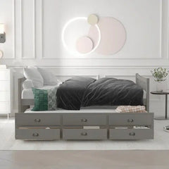 Bellemave® Wood Daybed with Trundle and Drawers - Bellemave