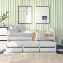 Bellemave® Wood Daybed with Trundle and Drawers - Bellemave
